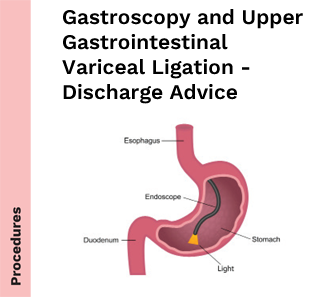 ENDO Gastroscopy and Upper Gastrointestinal Variceal Ligation Discharge Advice